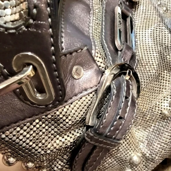 RARE JIMMY CHOO Liquid Silver Mesh Tam Tote - Picture 3 of 16